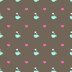 Vector flat minimalistic tea or coffee cup seamless pattern