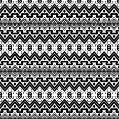 seamless ethnic black and white pattern N2