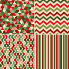 seamless geometric pattern with christmas colors