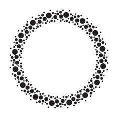 Round frame of sprayed black dots