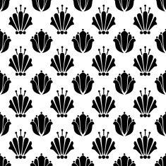 Seamless pattern with silhouettes lily flowers