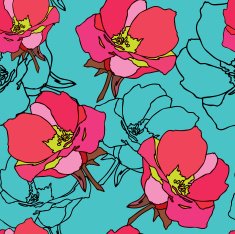 Seamless pattern with flowers rose N3