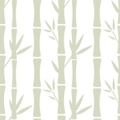 Seamless pattern with silhouettes bamboo trees and leafs