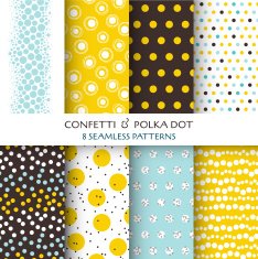 8 Seamless Patterns - Confetti and Polka Dot N2
