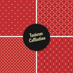 Classical Red Textured Polka Dot Seamless Different Patterns Col N2