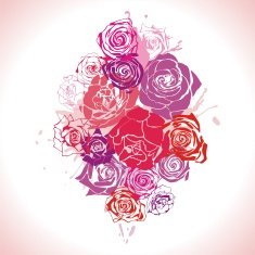 floral vector postcard