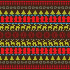Traditional Christmas seamless horizontal pattern vector