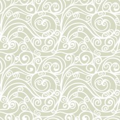 Abstract floral seamless pattern with waves