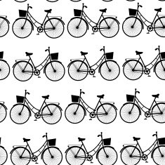 Vintage black bicycles seamless pattern and white vector N2