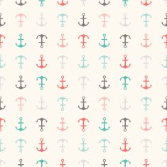 Seamless vector pattern of anchor shapes Endless texture