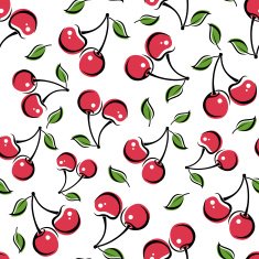 Seamless background with cherry Vector illustration