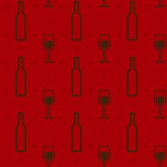seamless background with wine bottles and wineglasses