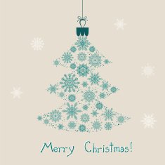 Christmas Tree with Snowflakes N2