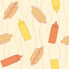 Hot dogs pseamless pattern N2