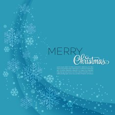 Merry Christmas greeting card with snowflakes