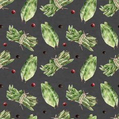 Seamless pattern with bay leaf