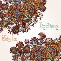 Fashion background with swirl ornament in Indian style N2