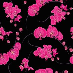 Pink orchid seamless vector pattern EPS10