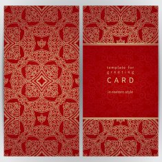 Vintage ornate cards in oriental style N29
