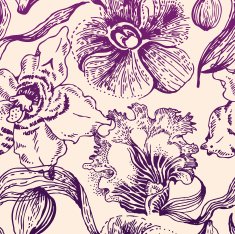 Seamless floral pattern with orchid N2