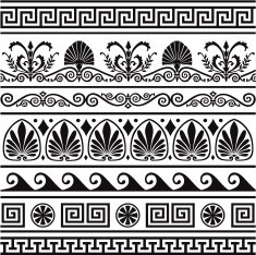 Set of vector antique greek borders