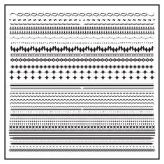 Vintage line border set and design element