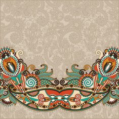 paisley design on decorative floral background for invitation p