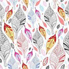 seamless pattern of colorful autumn maple leaves