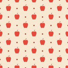 Retro seamless pattern Red apples