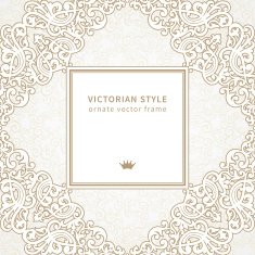 Vector lace frame in Victorian style N2