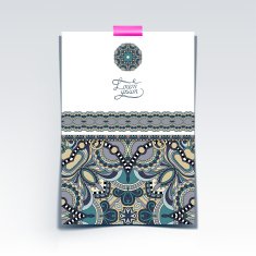 decorative sheet of paper with oriental floral design