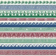 Greek style seamless borders - hand drawing