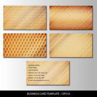 Set of wooden themed business card templates vector