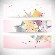 Set of abstract colored backgrounds triangle design vector illustration