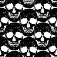 Skull grunge seamless pattern