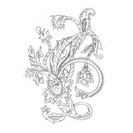 Monochrome hand-drawn paisley pattern Vector illustration N2