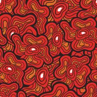 Seamless pattern with red flowers N3
