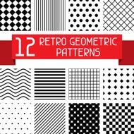 Set of 12 retro geometric patterns N2