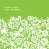 Vector abstract green and white circles horizontal frame seamless pattern