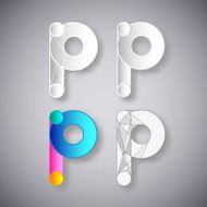 Abstract Vector Combination of Letter P