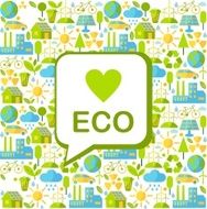 Seamless background with ecology icons