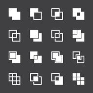Square Shape Icons - White Series