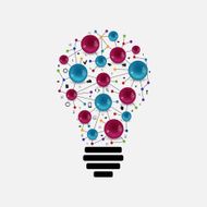 lamp with molecule inside a creative idea