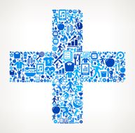 Plus Sign Fitness and Diet Icon Pattern N2