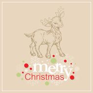 Christmas card with a deer Vector Illustration