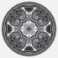 Circle grey lace ornament round ornamental geometric doily patt