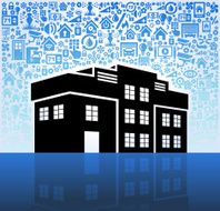 Office on Home Automation and Security Vector Background