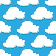 Seamless Pattern Of Sky And White Clouds N2