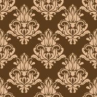 Brown and beige floral seamless pattern