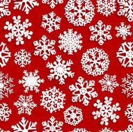 Seamless pattern of paper snowflakes